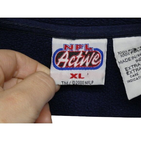 Vintage 2000 Los Angeles Rams NFL Active Fleece Zip Jacket Logo Size XL Blue - Picture 3 of 10